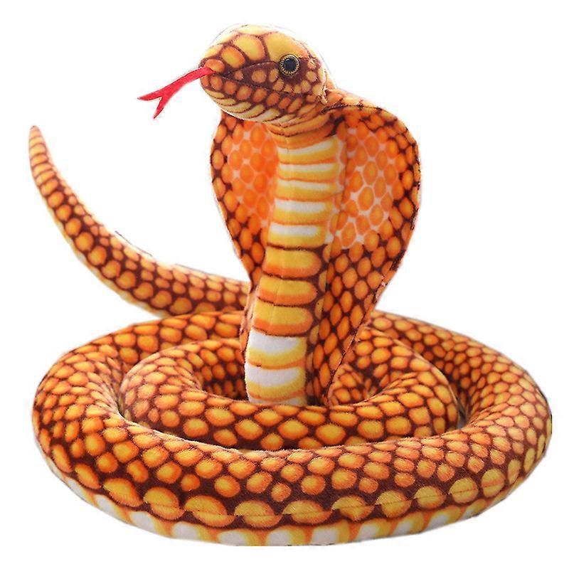 80-240cm Simulated Cobra Plush Toy Long Stuffed Snake Plushie Pillow Sofa Chair Decorate Props Girls Boys Present