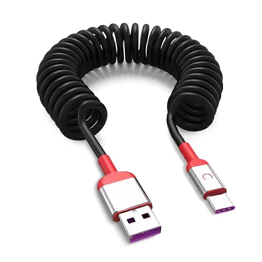  66W 5A USB Type C Data Cable USB Spring Fast Charging Cable For Android Phone