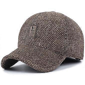 Varm ull ull Tweed Peaked Cap Lue for menn med sammenleggbar ørekaffe