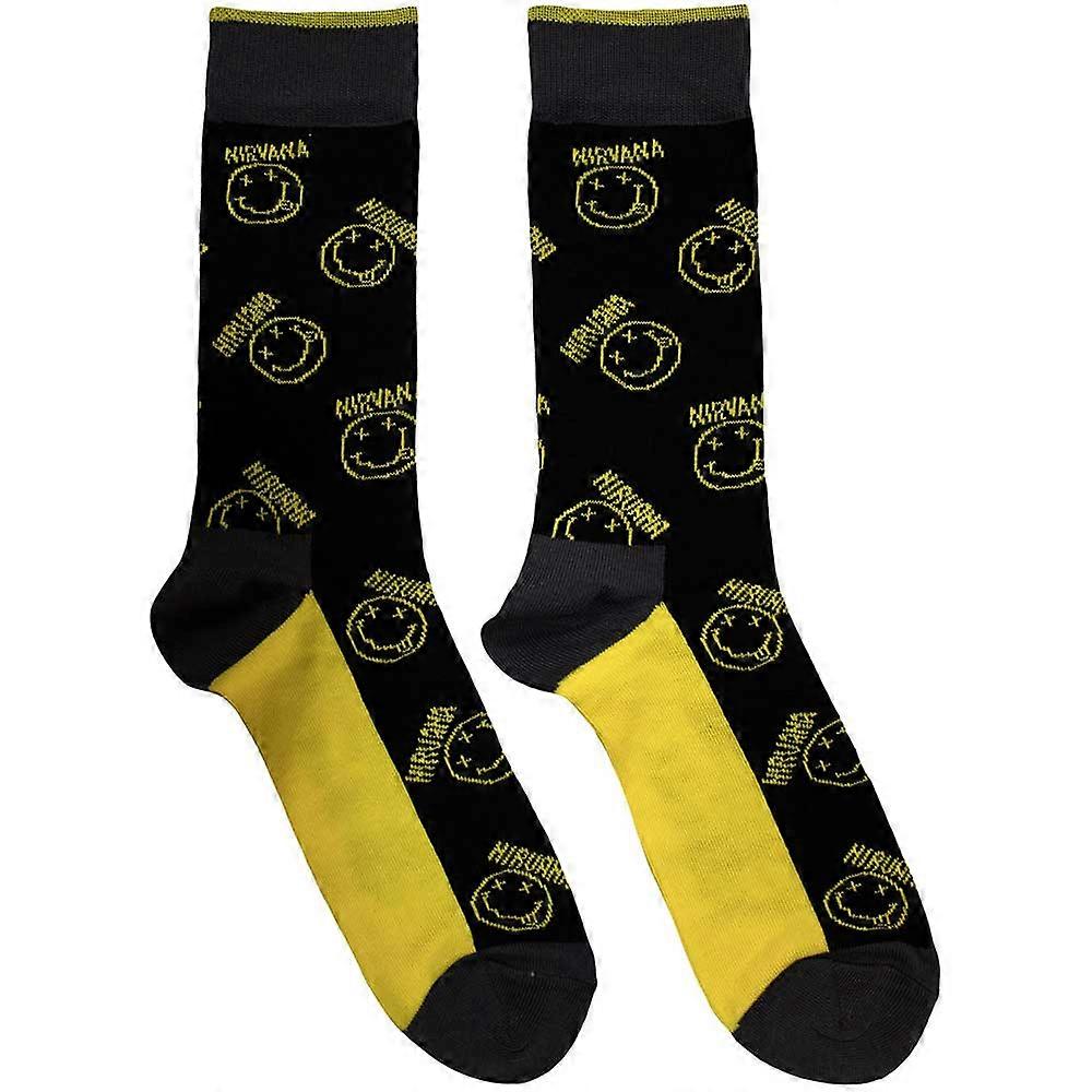 Nirvana Yellow Grunge Smile Pattern Ankle Socks