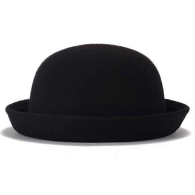 Modne kobiety Solid Color Bowler Derby Wool Felt Hat