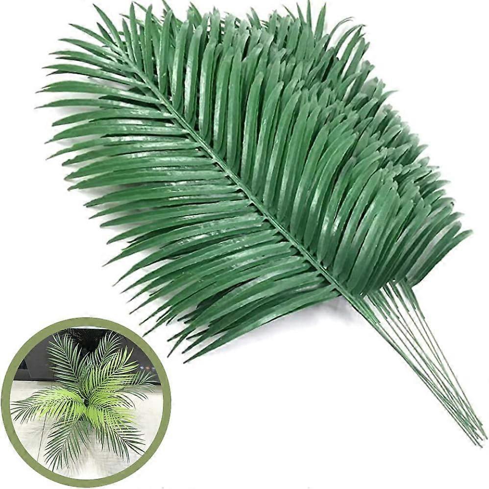 12 Pack Artificial Palm Leaves, Large Palm Leaf Decorations