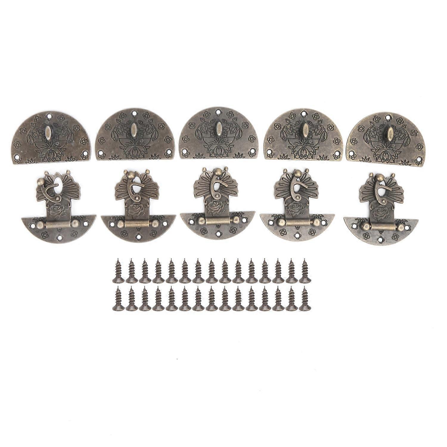 5Pcs Box Lock Buckle Antique Alloy Vintage Durable Jewelry Clasp Latch for Toolbox Wooden Box Gift B
