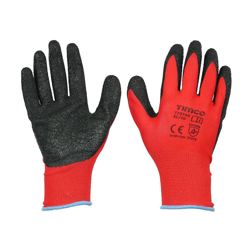 TIMCo Light Grip Gloves Crinkle Latex Coated Polyester Size X Large