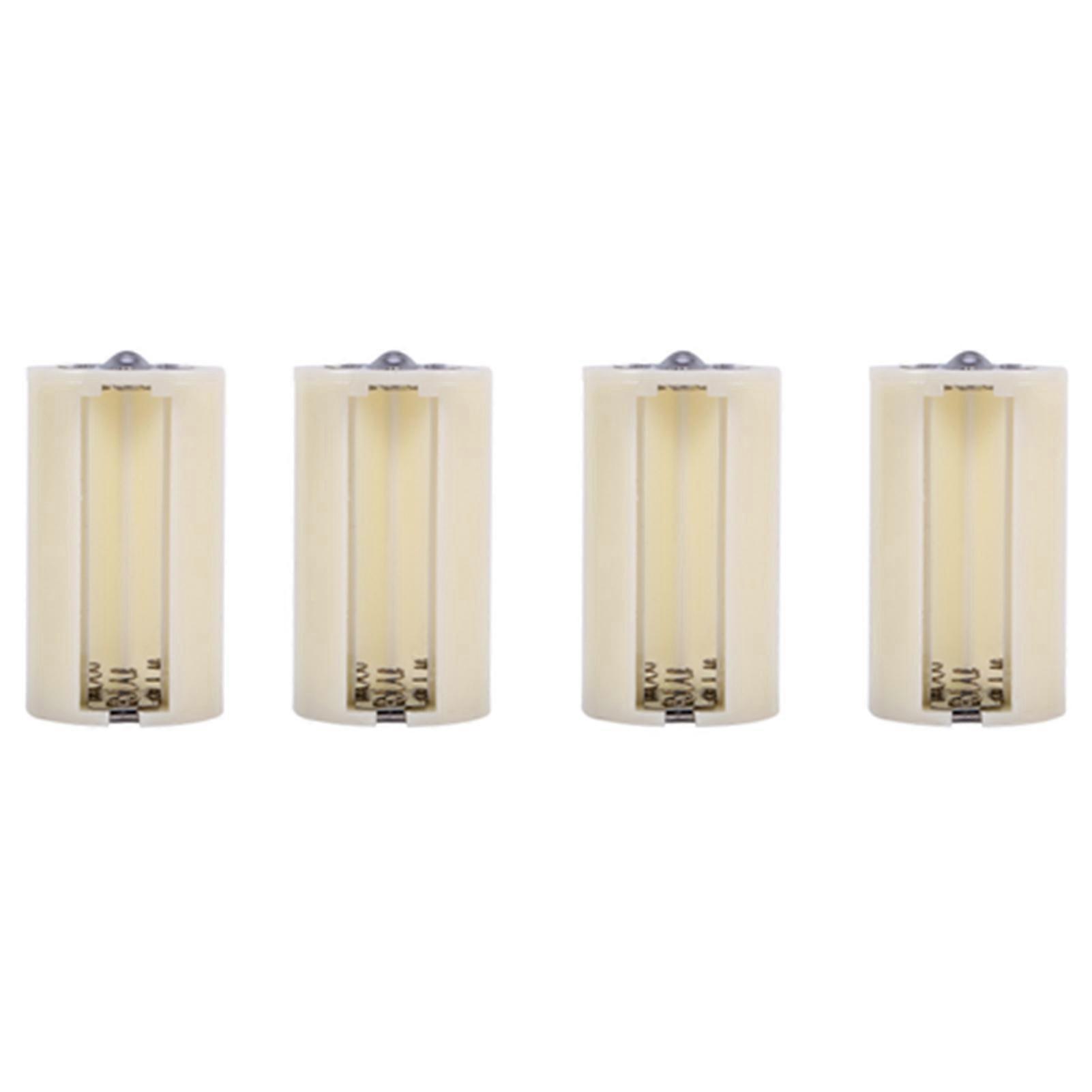 4pcs Universal 3 AA to D Size Parallel Battery Convertor Adapter Holder Cases Box White
