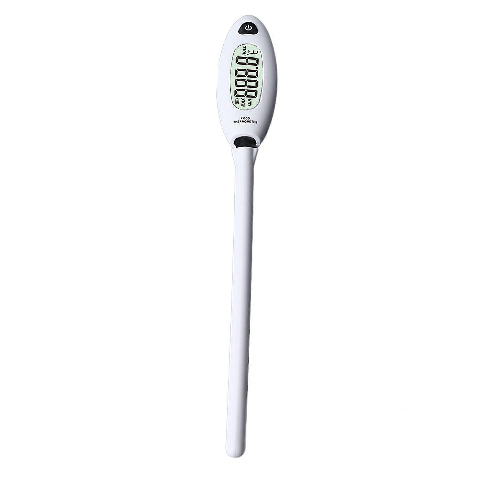 Uadme Food Thermometer, Digital LCD Display Stainless Steel Probe for Home Kicthen Meat Cooking Baking