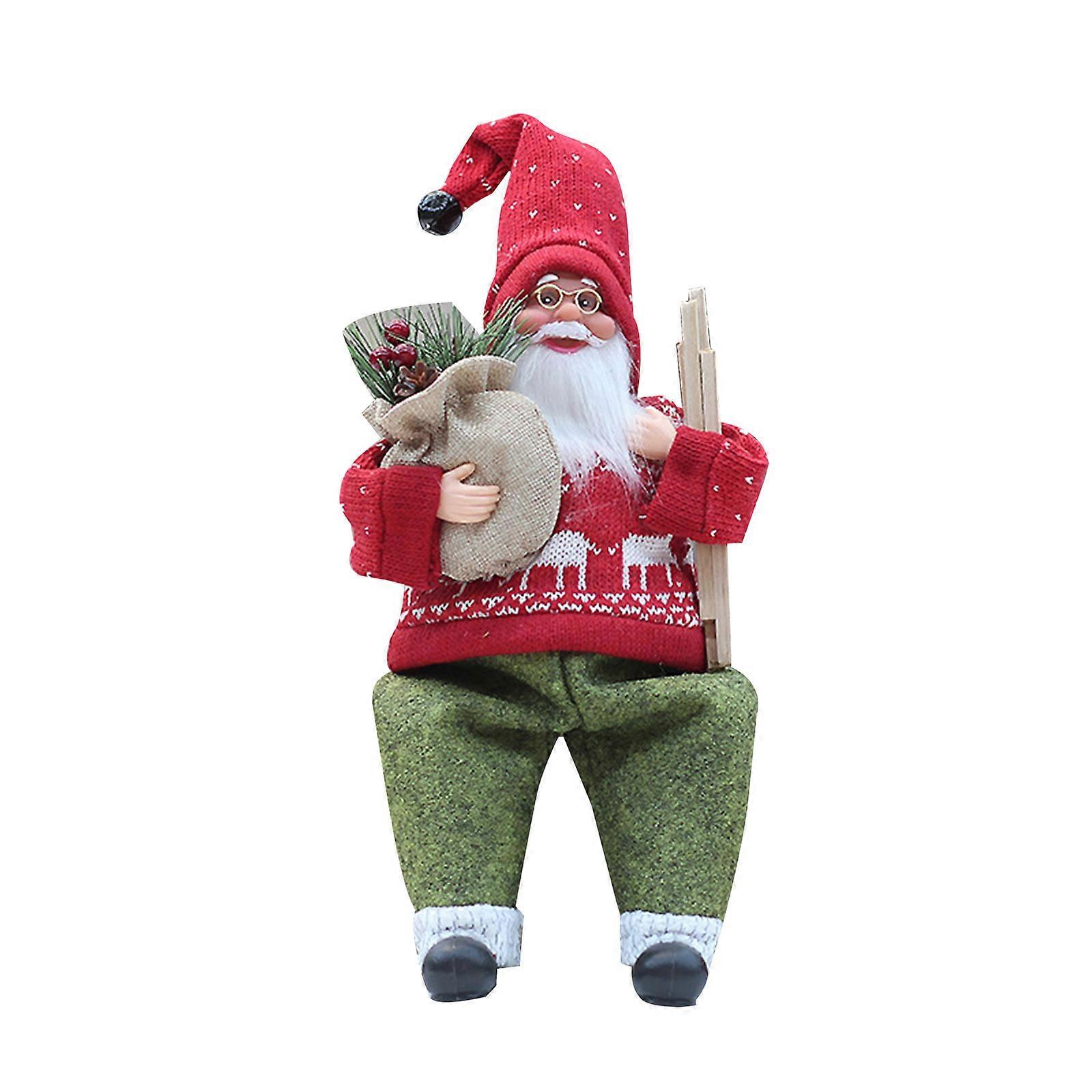 Holiday Santa Figurine Charm Christmas Decoration for Desk and Shelf Ornaments Enhances Your Holiday Atmospheres