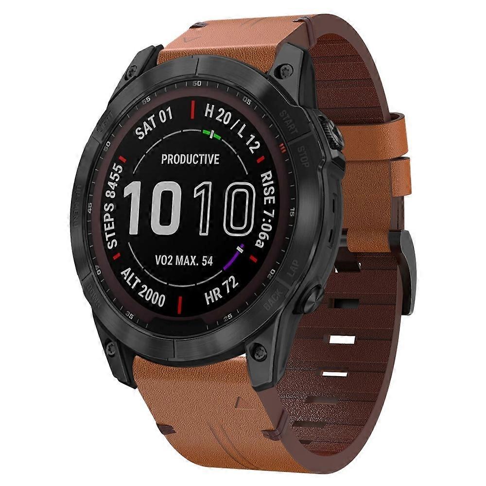 Leather Watch Band For Garmin Fenix 7X For Garmin Fenix 7X