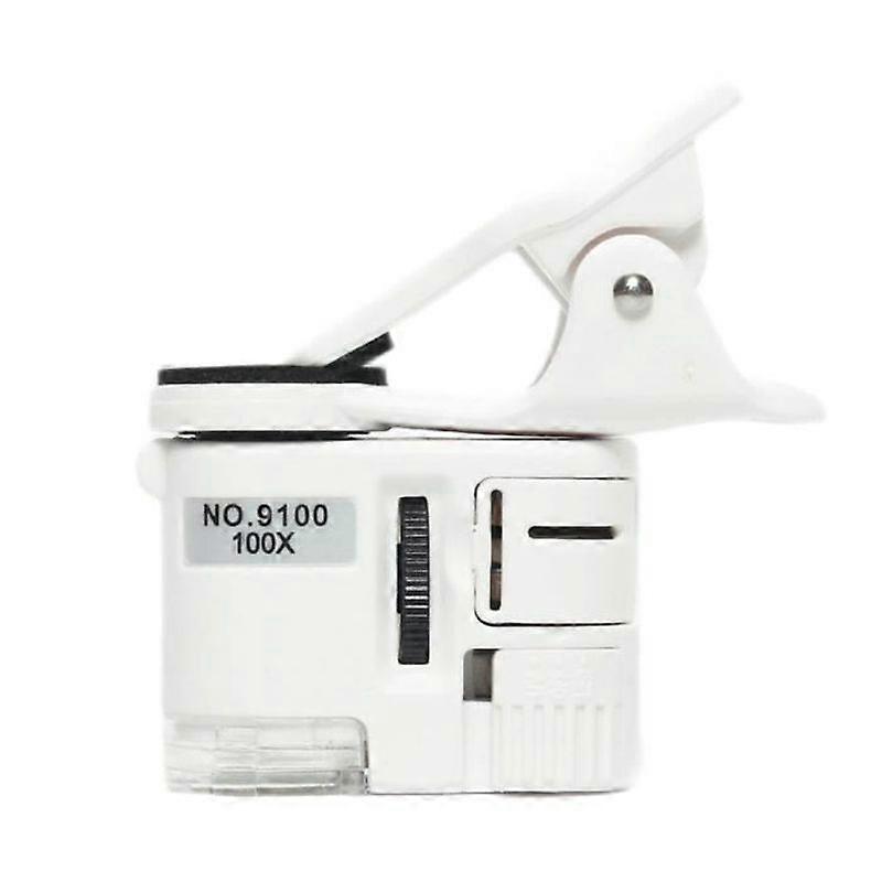 OUTAD 100X Mini Microscope Mobile Phone Magnifier with Ultraviolet Currency Detection Function