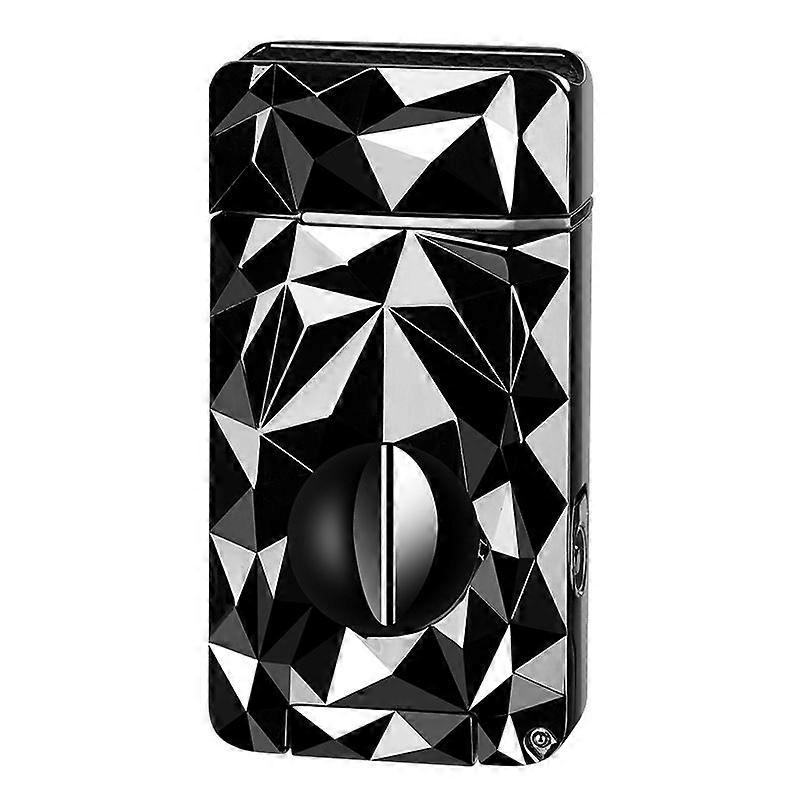 New Diamond Inflatable Straight Punching Windproof Cigar Lighter Multi-Functional V-Shaped Scissors Puncher Integrated Lighter