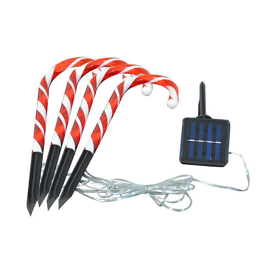Candy Cane Solar Powered Garden Light, LED Patio Decor, 1 Set