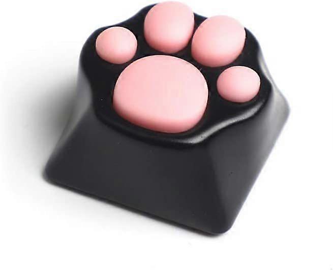 Metal Keycap Cat Claw Cat Palm Novelty Keycaps for Cherry MX Mechanical Keyboard (Black Base Pink Claw)