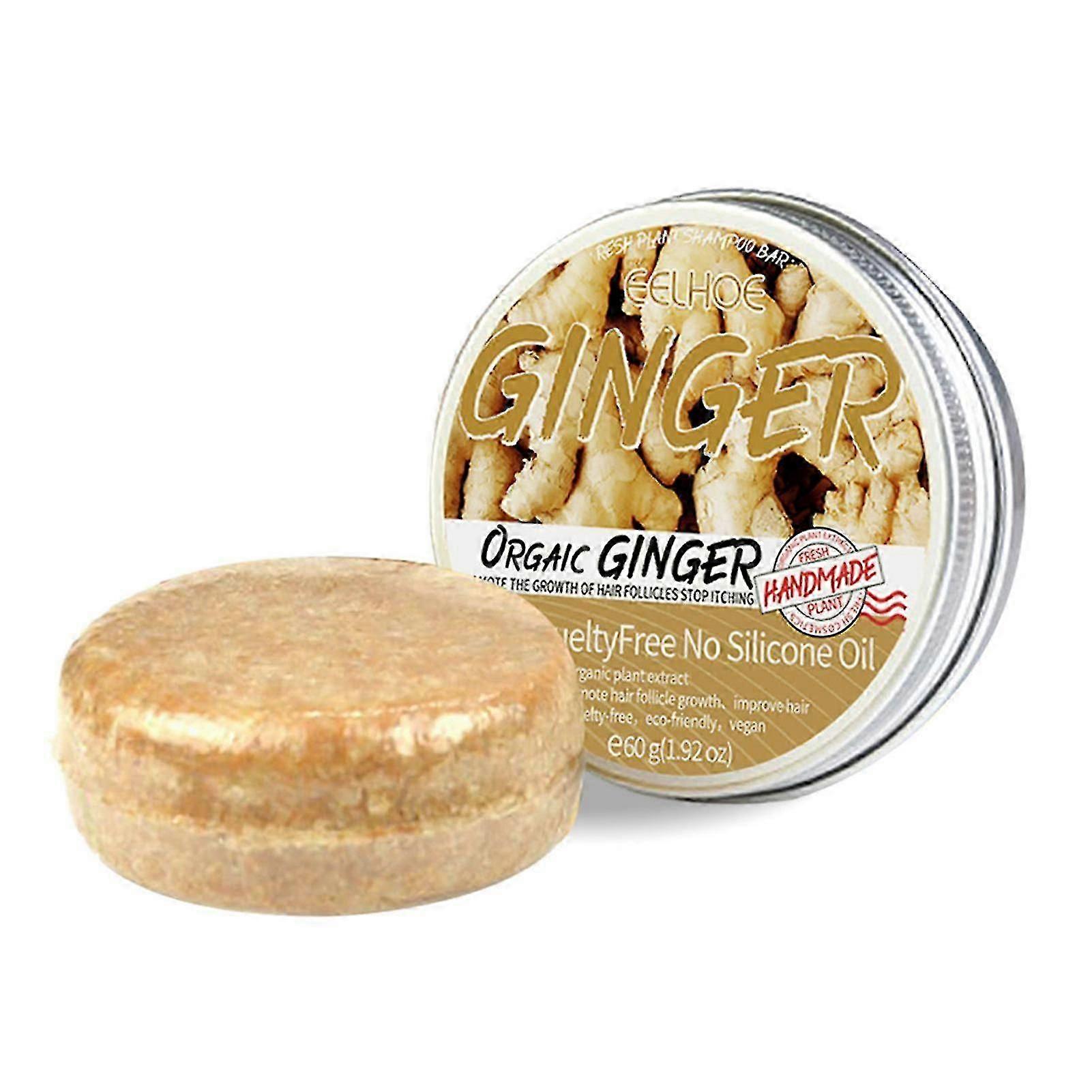 EELHOE 60g נגד נשירת שיער חטיף שמפו ג'ינג'ר מגדיל את נפח השיער N