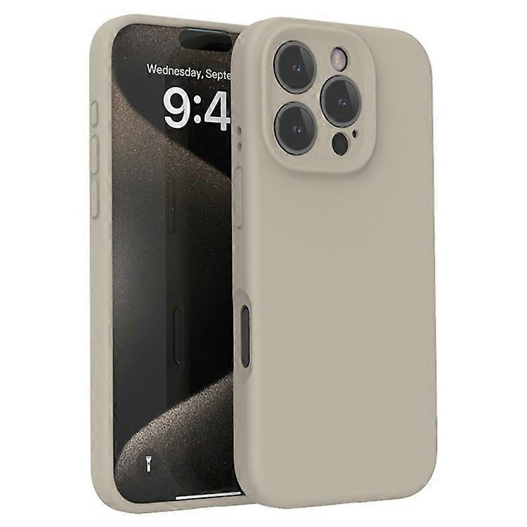Compatible For iPhone 16 Pro Case PC+Liquid Silicone Protective Phone Cover with Microfiber Lining