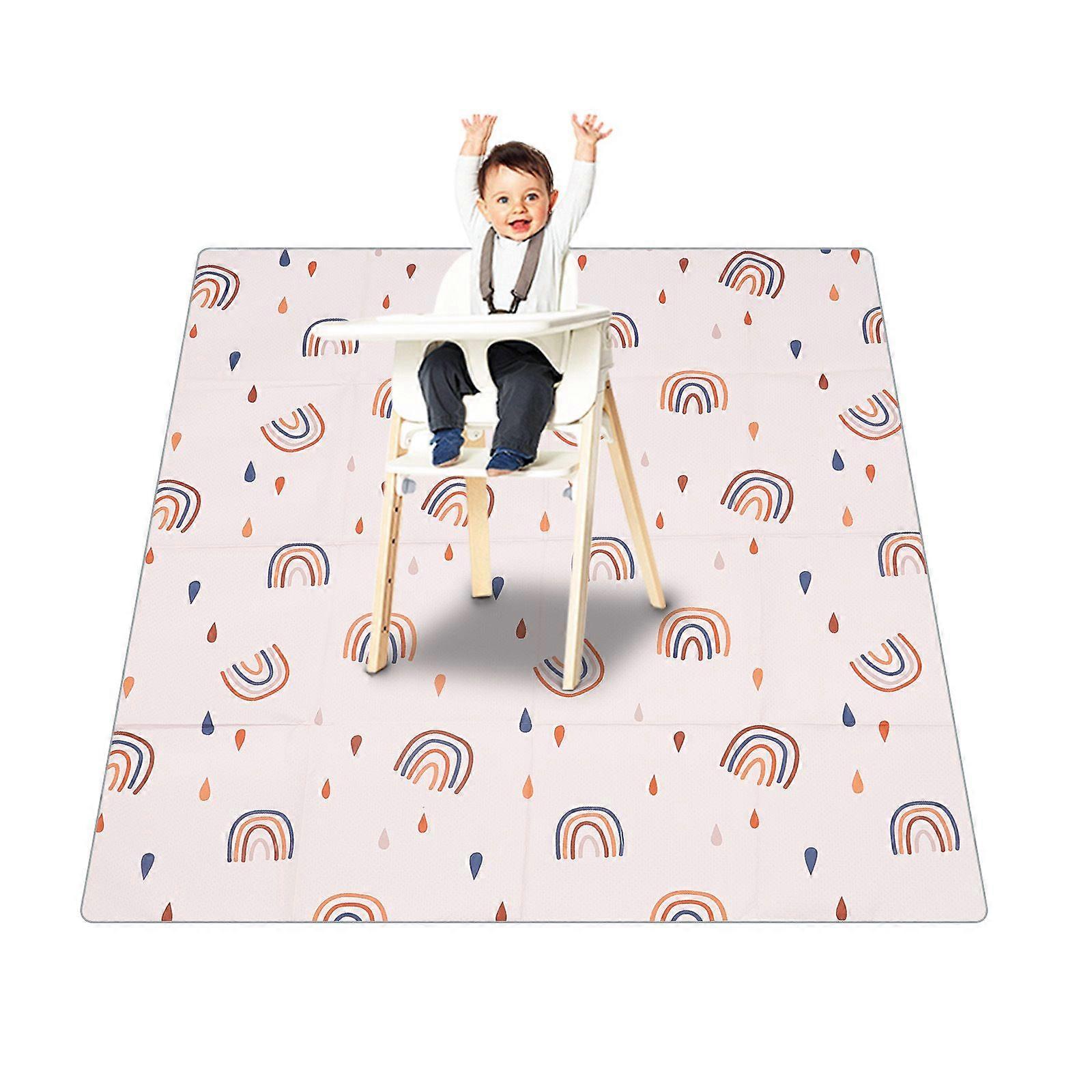 Baby Dining Chair Mat, Washable Floor Protection Mat Waterproof Baby Splat Floor Mat for Under Floor Protector(110*110CM)