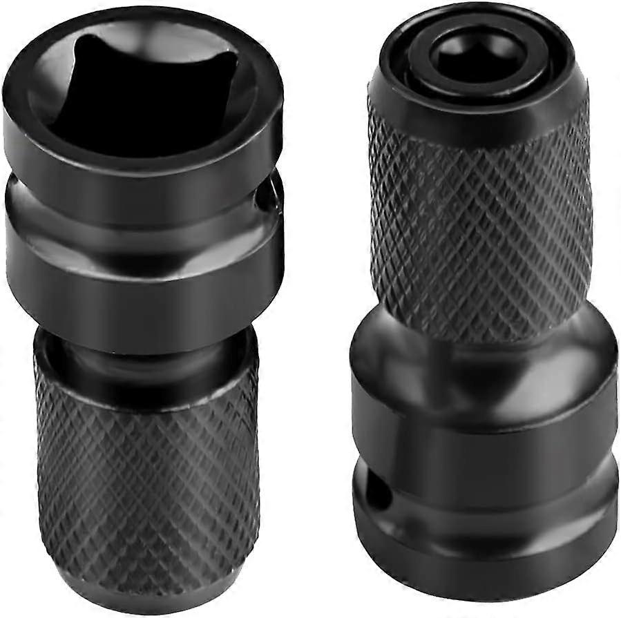 Impact Socket, 1/2" Square to 1/4" Hex Socket Adapter, for Impact Ratchet and Screwdriver Bit Holder Socket - Pack of 2 WWLAI TRADING SARL