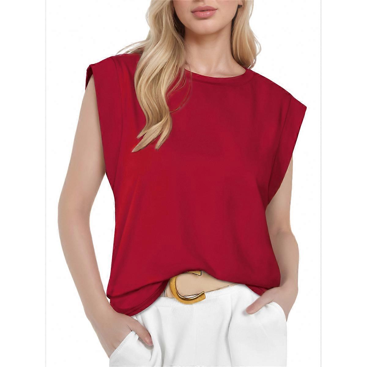 Women Summer Casual Tank Wine Red XXL