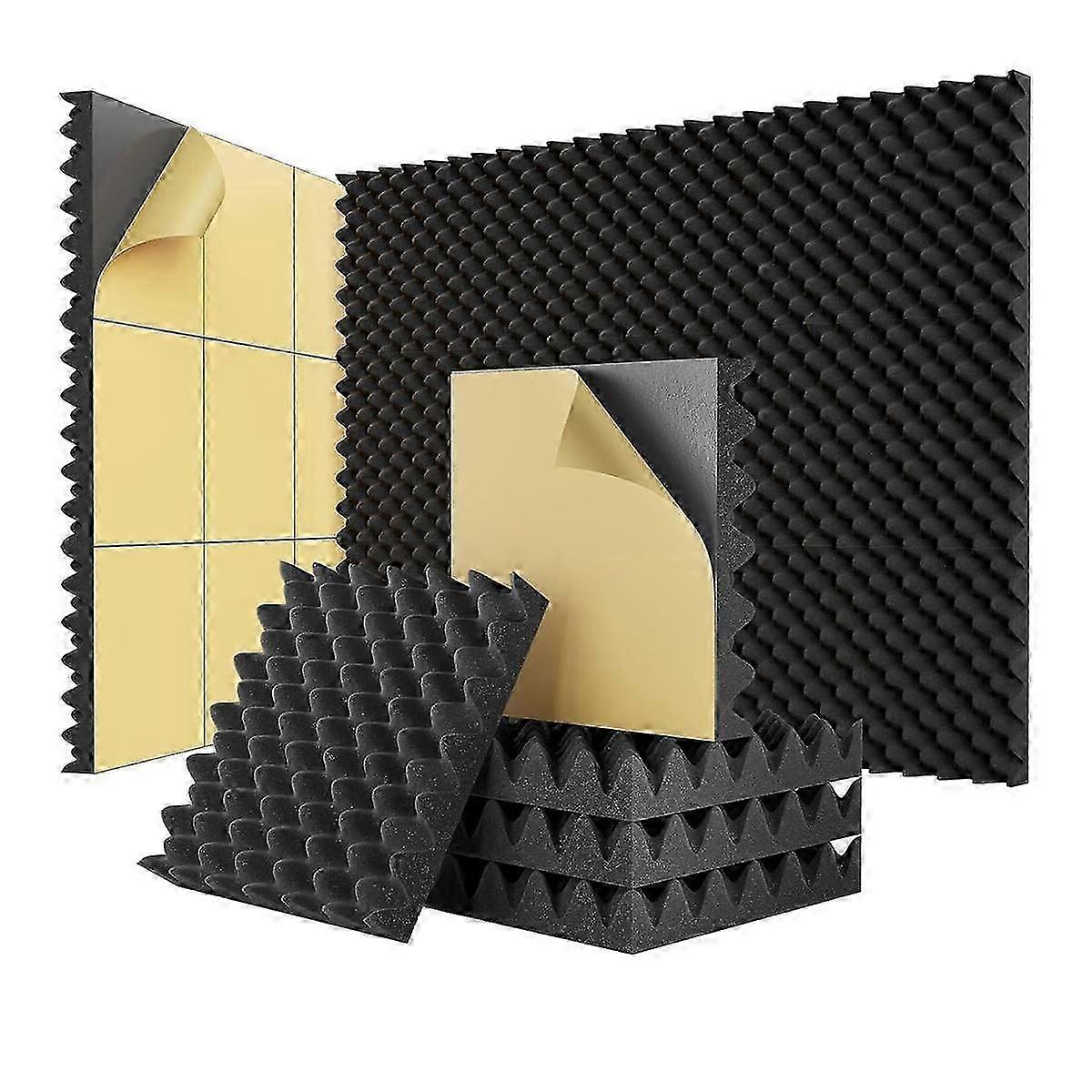 24 Pack Self Adhesive Egg Crate Sound Proof Foam Panels 2x12x12Inch, Acoustic Foam for Home & Studi
