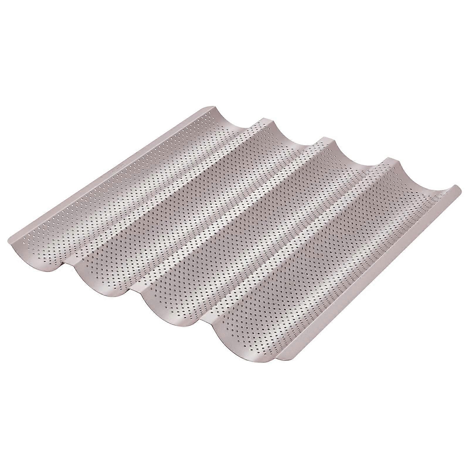 4 Loaves Baguette Pan Non-Stick Ultra-Ventilate for Oven Baking French Bread 14.8" x 14.2"
