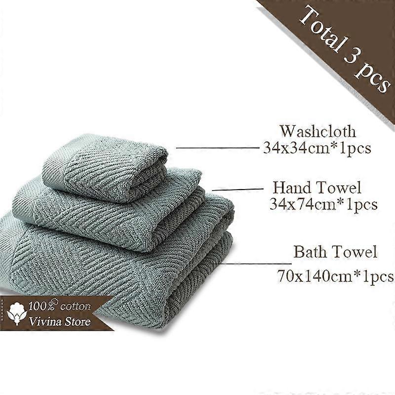 Luxurious Yellow Cotton Bath Towel Set - Absorbent and Soft 3-Piece Bathroom Towel Set with Jacquard Weave Design