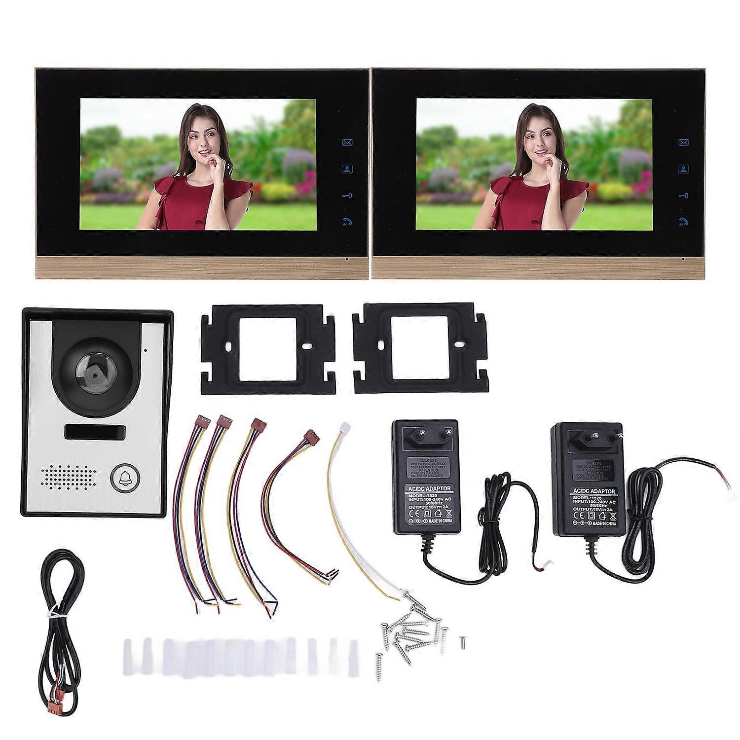 2 in 1 Wired Video Intercom System HD CMOS Sensor Infrared Video Doorbell Camera with 7 Inch Color D