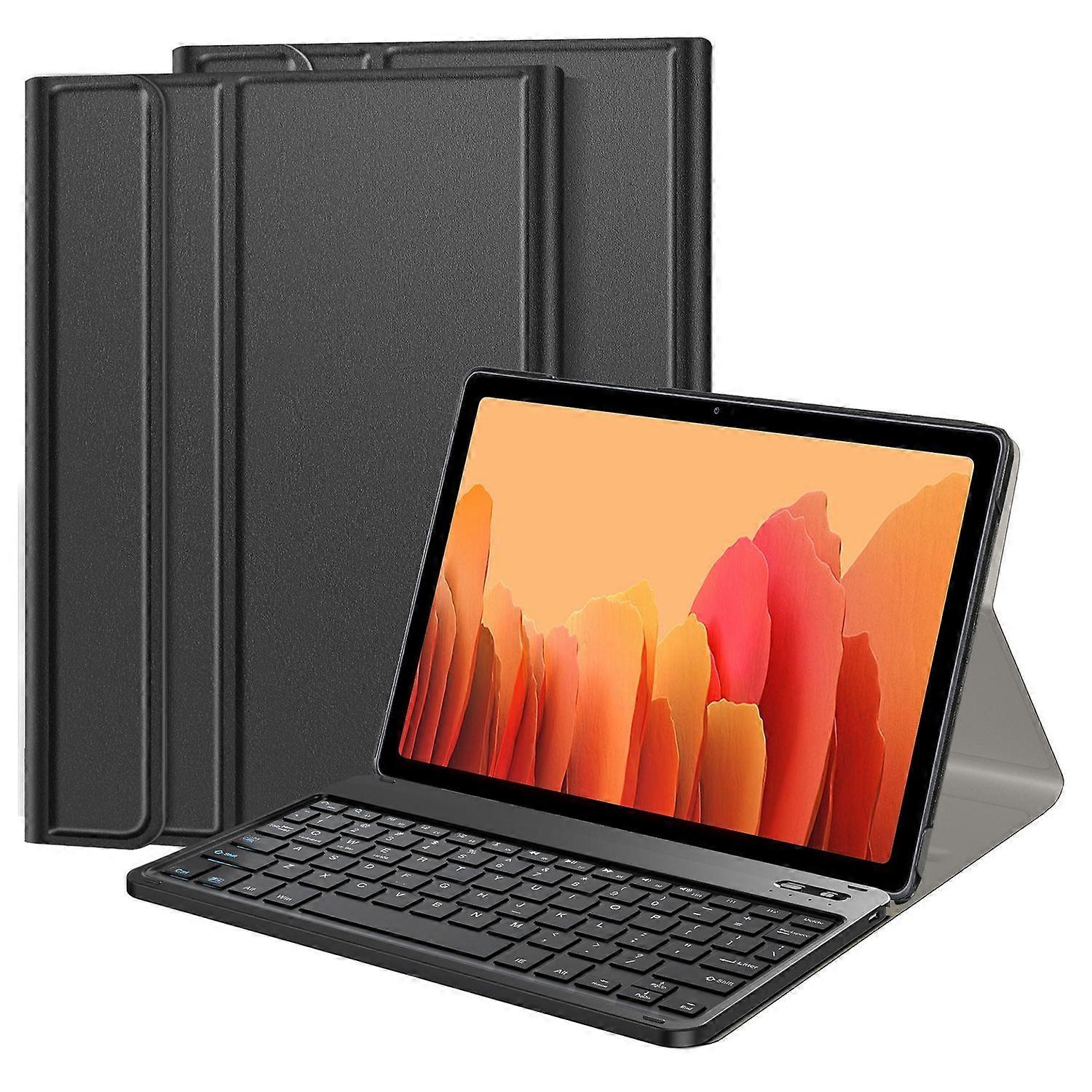 Ultra-thin Leather Tablet Stand Protective Shell with Detachable Bluetooth-compatible Keyboard Compa