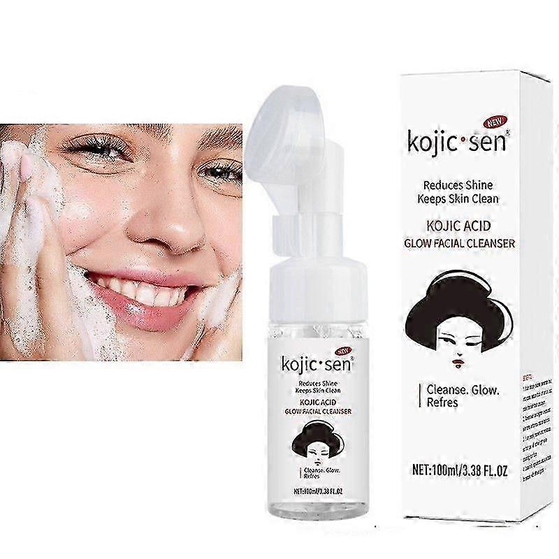 Limpeza Facial com Ácido Kójico, Cuidados com a Pele Lavagem Facial, Limpeza Hidratante com Ácido Kójico, Esfoliante Hidratante Hidratante Facial com Ácido Kójico para Ma