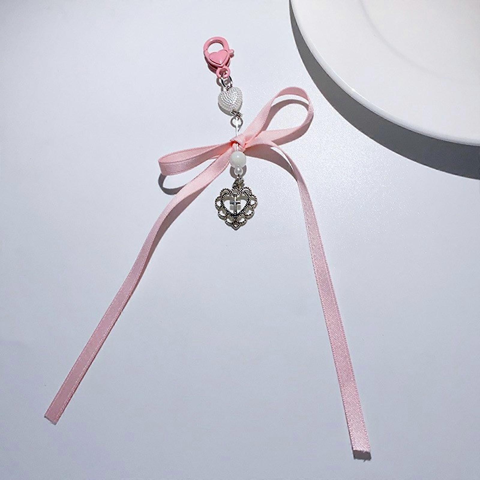 Fashionable Keychain Strap Handmade Butterfly Knot Keyring DIY Bowknot Ribbon Keyring Pendant Versatile Phone Accessory
