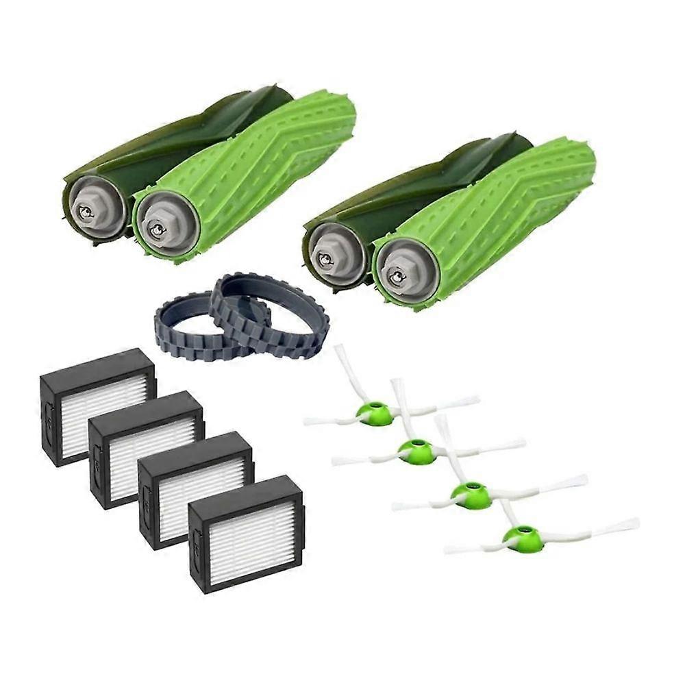 Compatible Accessories for iRobot Sweeper - 2 Pairs of Main Brushes (2 pcs Each), 4 Filters (1 pc Each), 4 Side Brushes (1 pc Each), 2 Tire Covers (1 