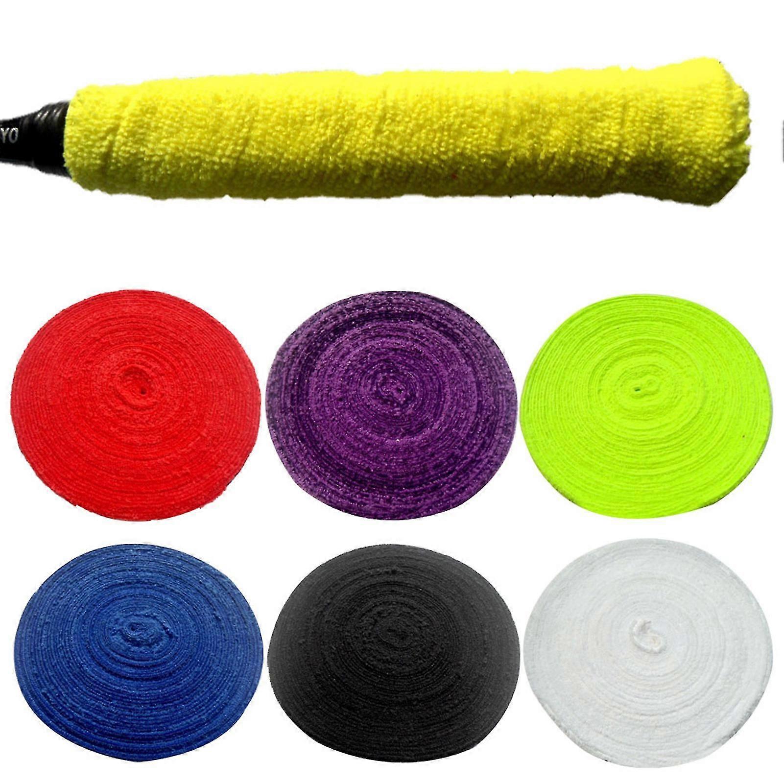 Racket Grip Tape Solid Color Sweat Ansorplent Long-lasting Badminton Racket Grip Band for Sports