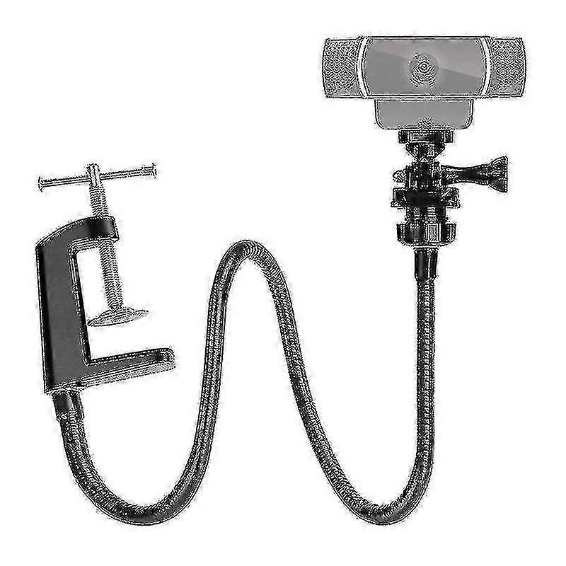 Flexible Gooseneck Webcam Bracket with Enhanced Desk Jaw Clamp