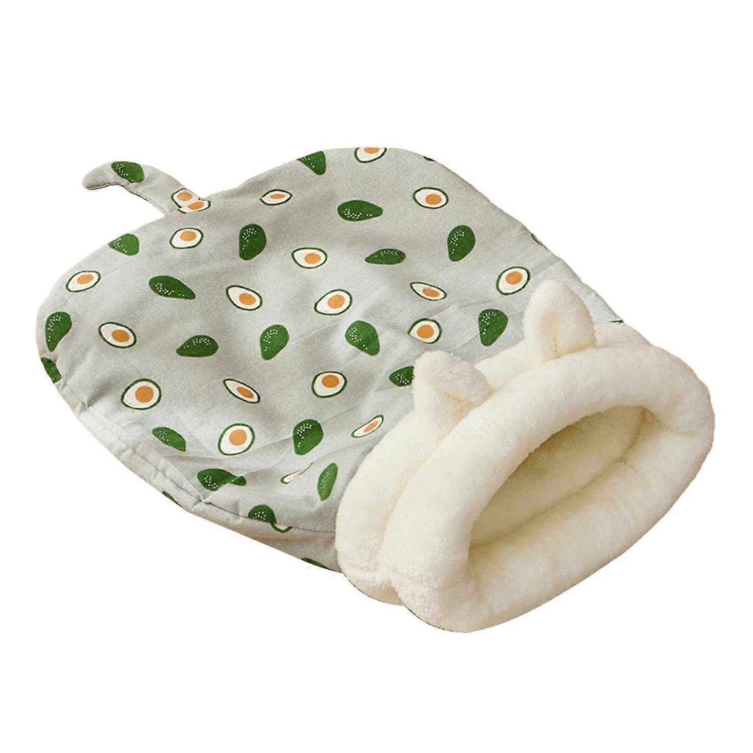 Winter Cat Sleeping Bag Cozy Semi-Enclosed Pet Sack for Indoor Cats 360-degree Wrap Self-warm Plush