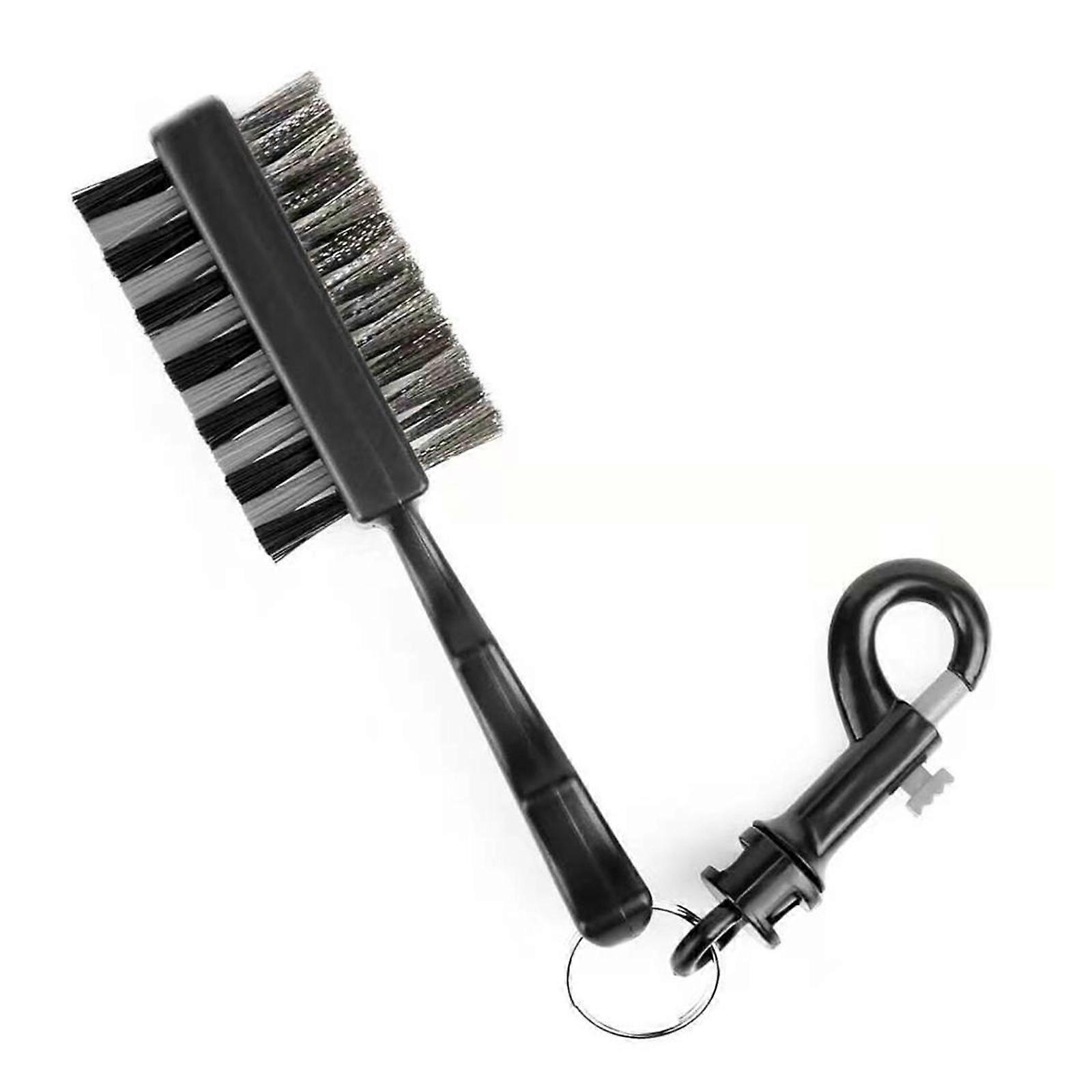 1Piece Golf Brush Mini διπλής όψης μέταλλο νάυλον τσέπης μεγέθους γκολφ club βούρτσα αυλάκι μπάλα καθαρότερο γκολφ καθαρισμού εργαλείο kit γκρι