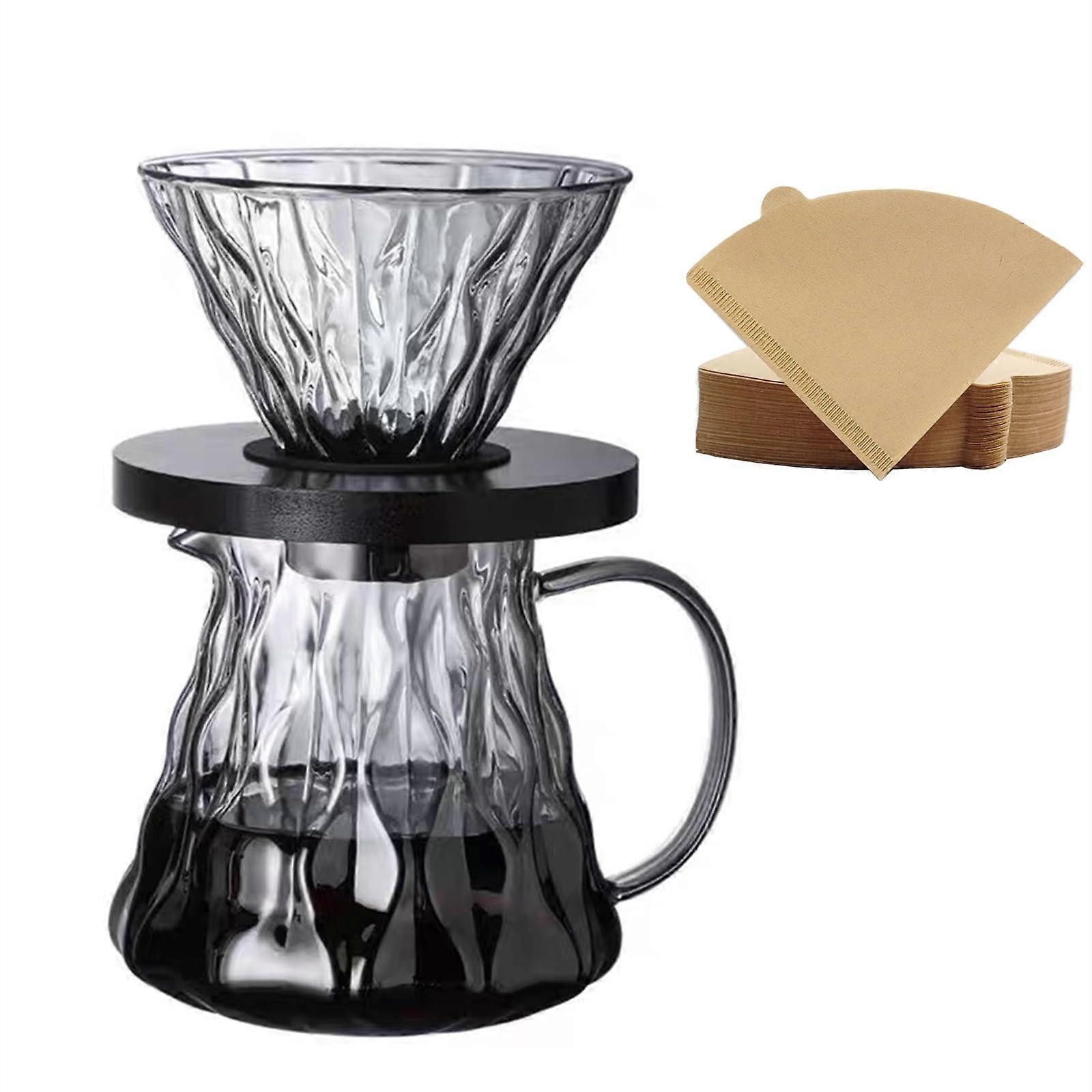 50 Pieces Gray Pour Over Coffee Maker Set for Home 600 ml