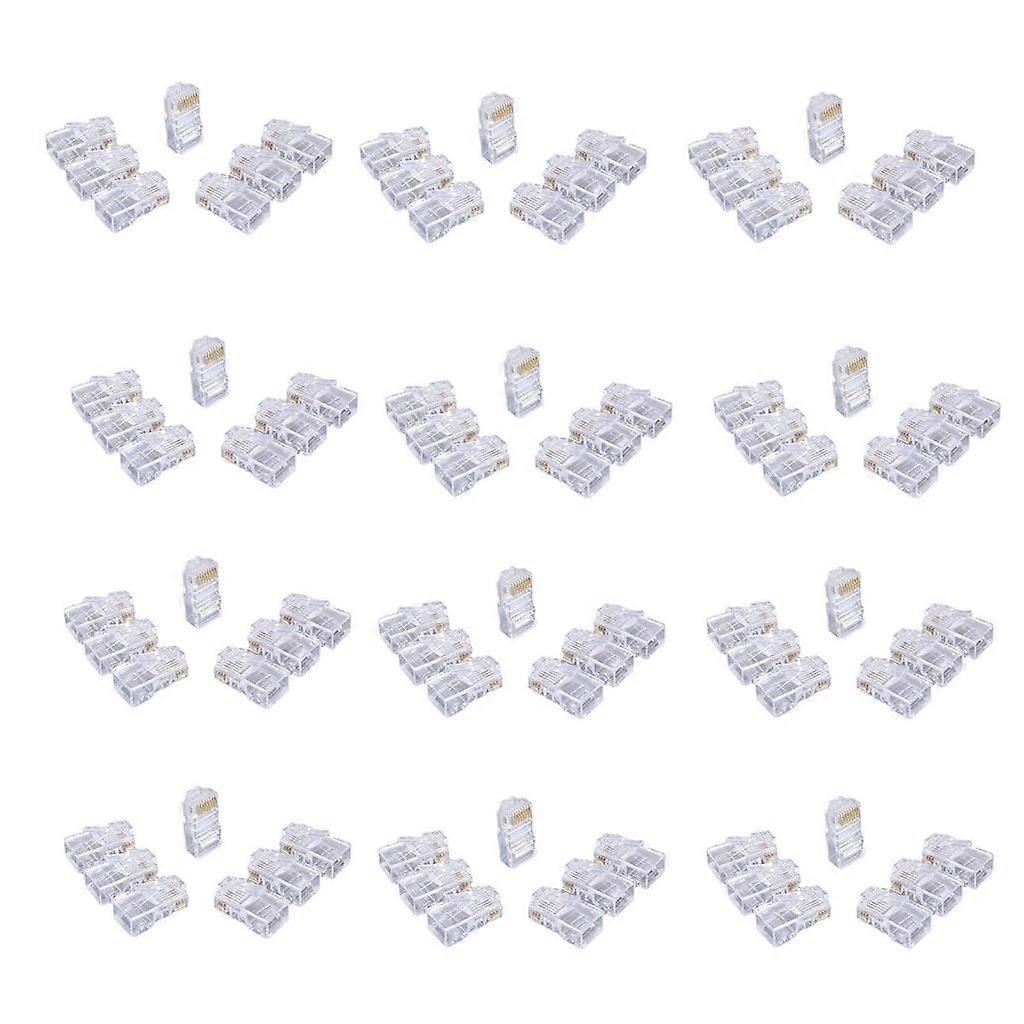 100Unit/Pack RJ45 Cat6 Networking Cable Connectors, Clear UTP Crimp Plugs