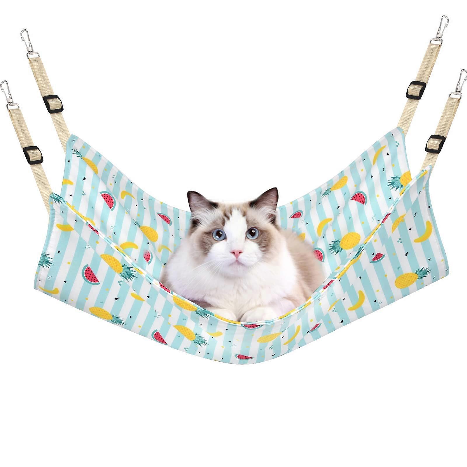Cat Hammock Bed Cool Summer Hanging Adjustable for Cats