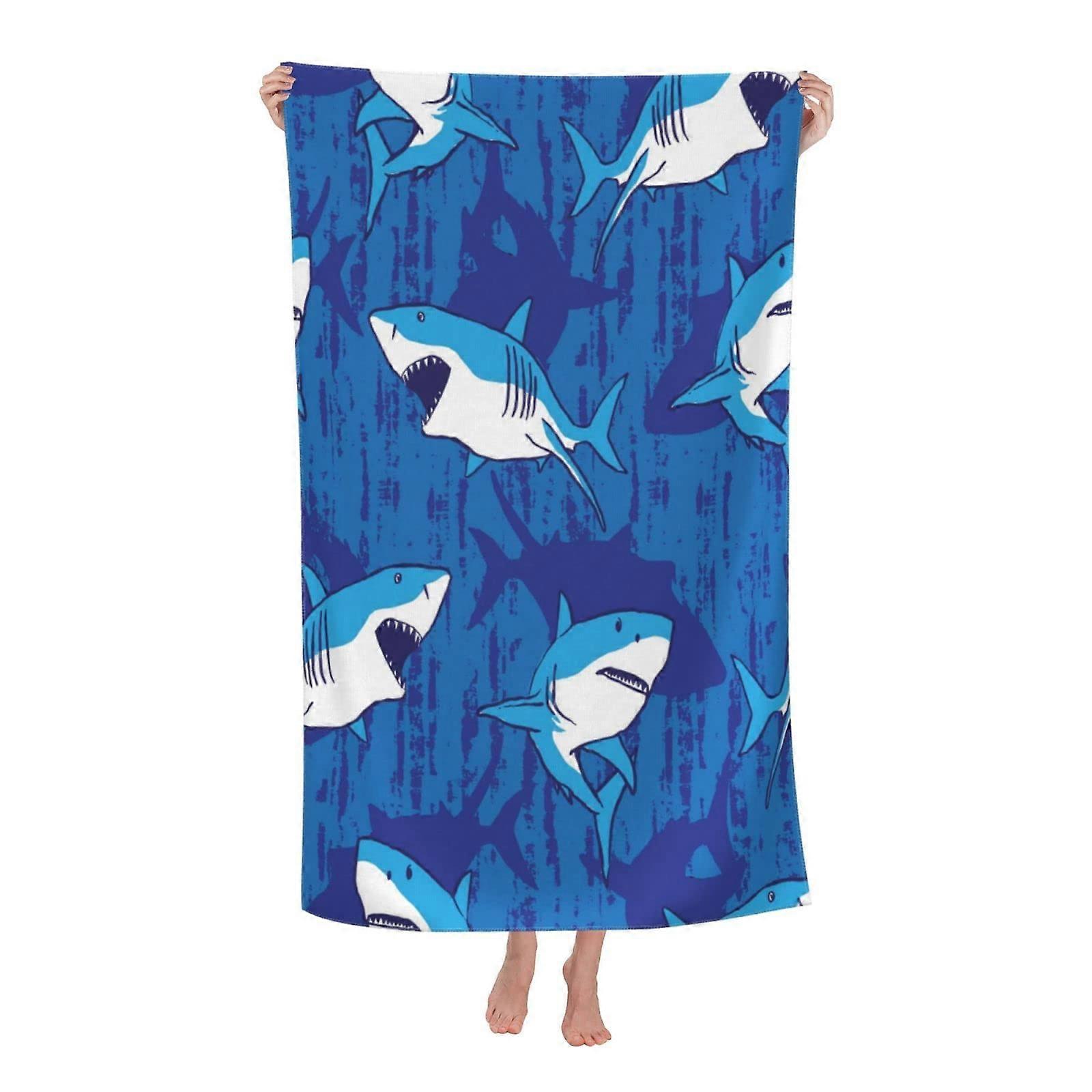 Mens Shark Beach Towels Microfiber Kids Bathing Towels Quick-Dry Bulk Packs for Summer Fun
