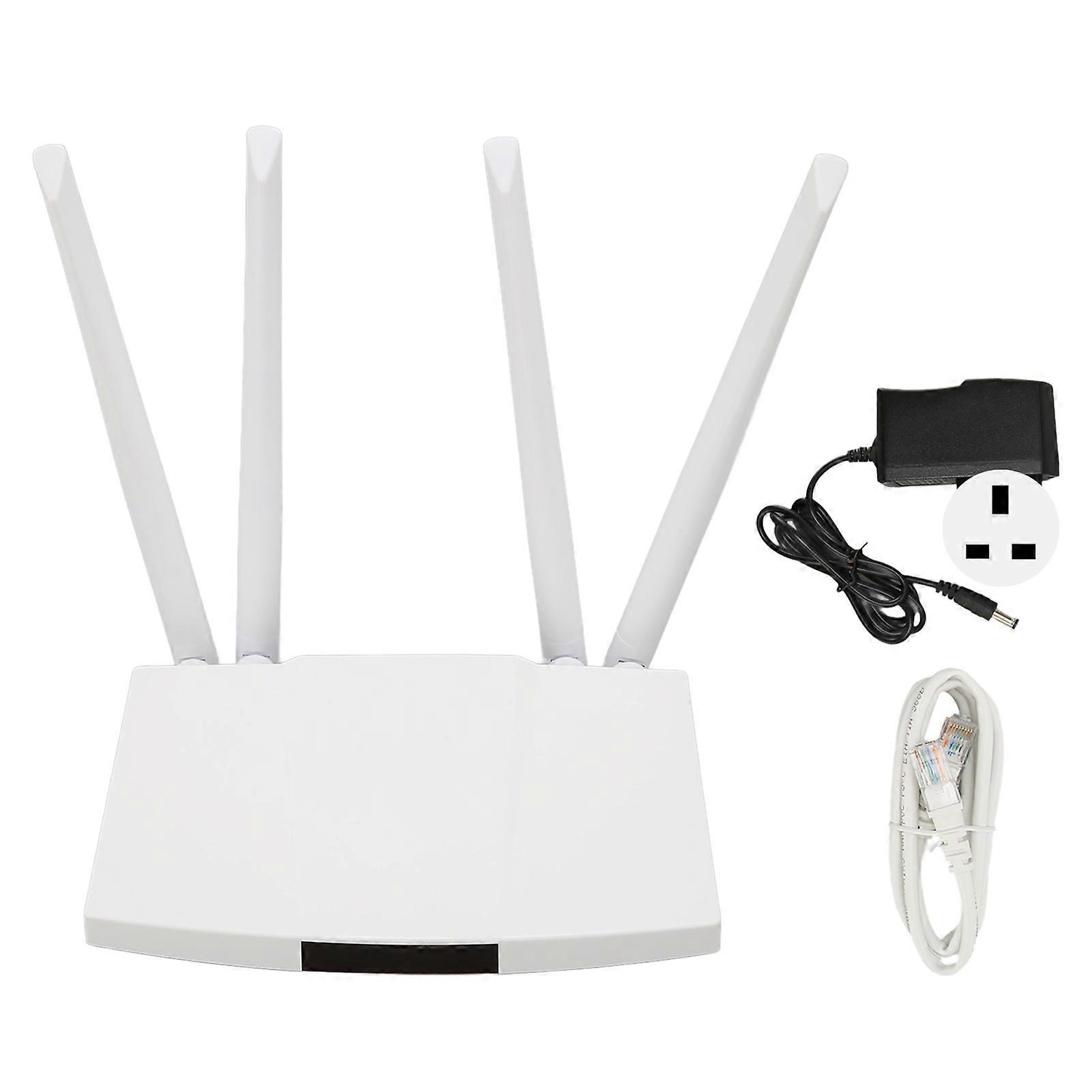 4G WiFi Router 300Mbps Mobile Hotspot with SIM Slot 4 Antennas 32 Users UK Plug