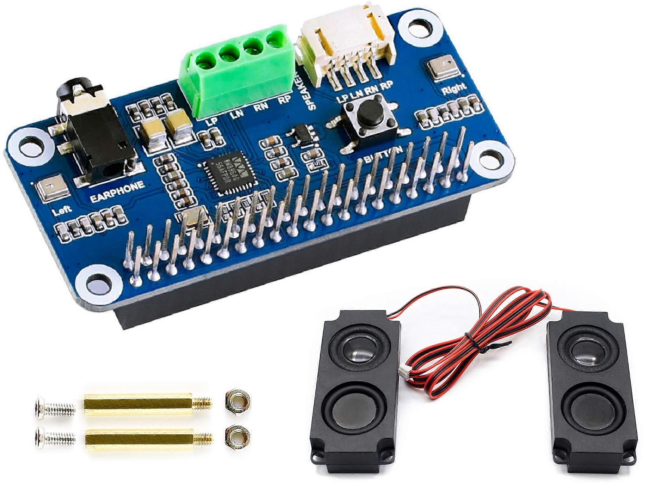 Audio HAT Modul für Raspberry Pi 4B/3B+/3B/2B/B+/A+/Zero/Zero W/Pi Zero WH, WM8960 Hi-Fi Soundkarte HAT Stereo Codec, Wiedergabe/Aufnahme