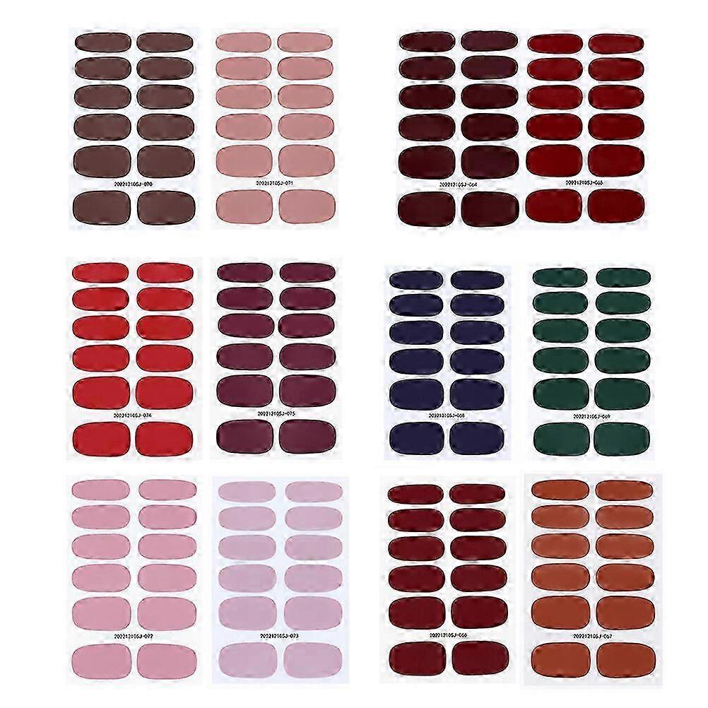 12 hojas Envolturas completas Pegatinas de uñas Calcomanías adhesivas para uñas Envolturas de uñas para mujeres (incluida la lima de uñas)