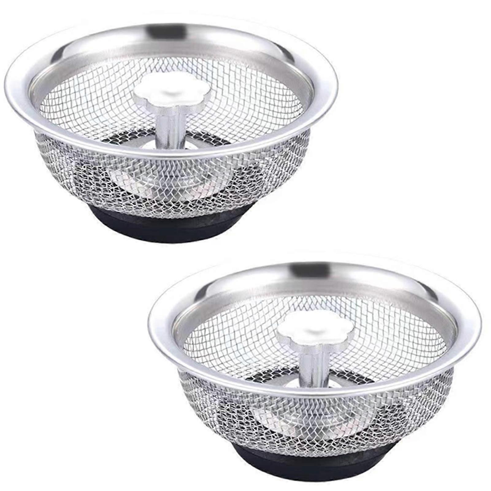 Sink Drain Strainer Stopper - Universal Fit Metal Filter Basket for Kitchen Sink, Catches Food Scraps & Prevents Clogs