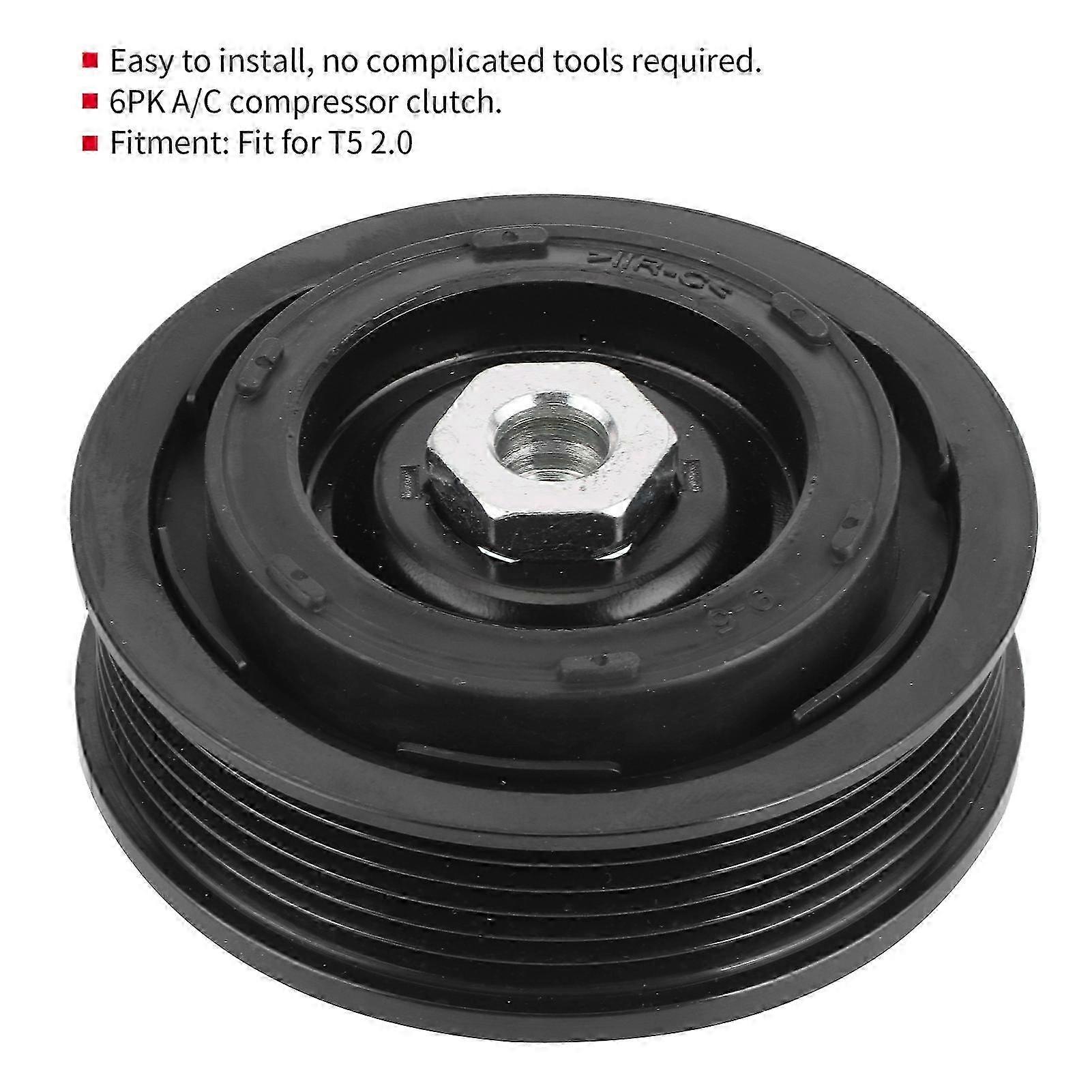 6PK Automotive AC Compressor Clutch Replacement - Designed for T5 2.0 Vehicles
