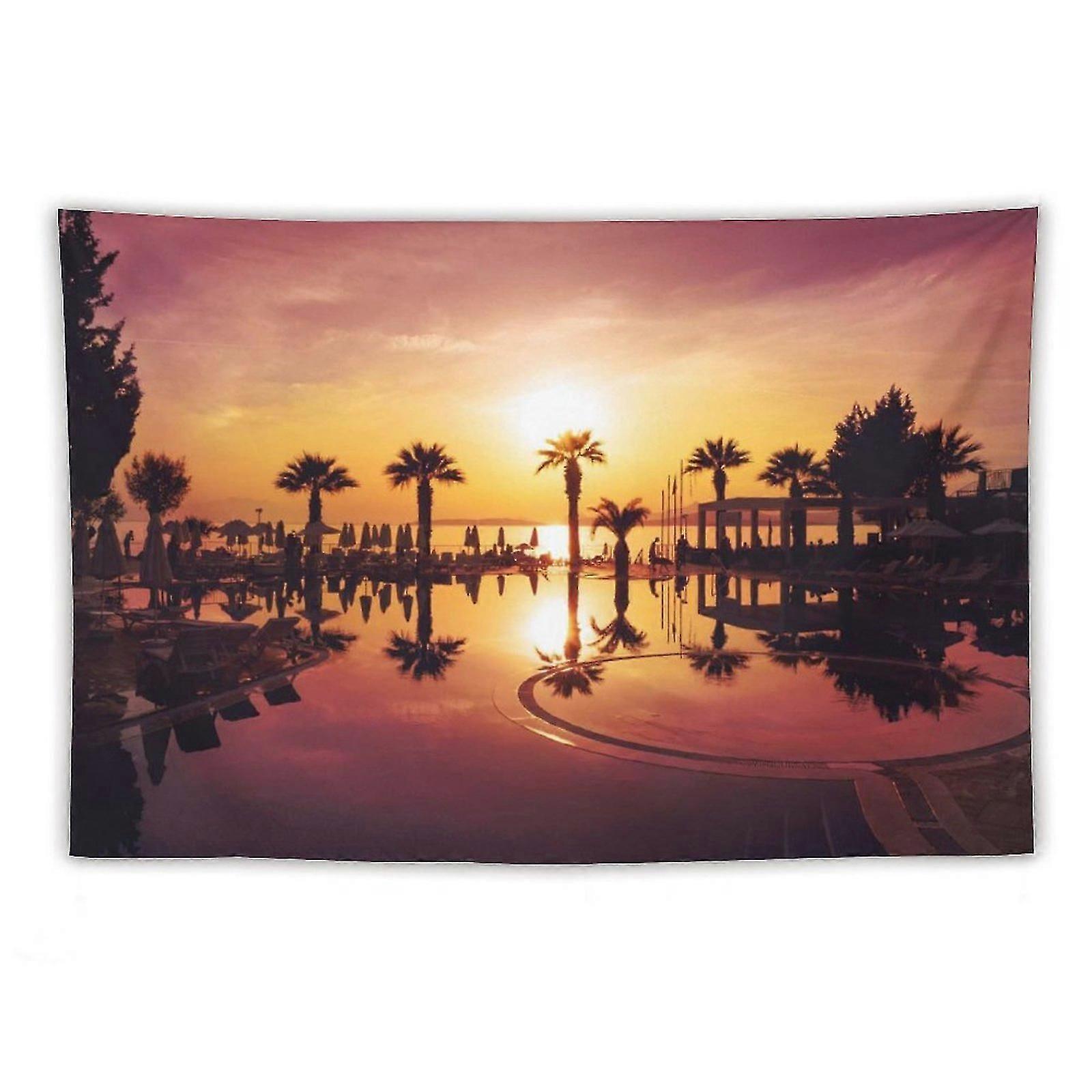 Silhouette Of Palm Trees Tapestries