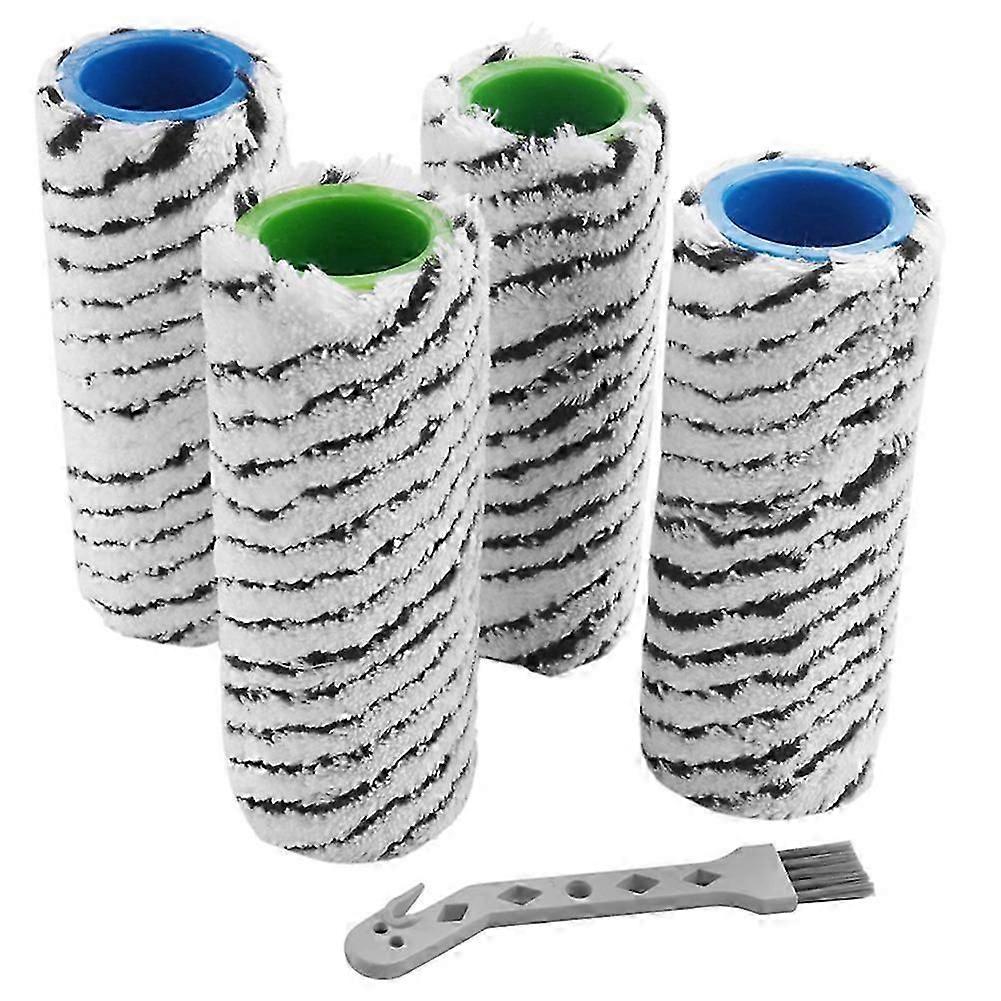 4 unidades de escova de rolo compatível com peças de limpeza de piso sem fio Karcher FC7