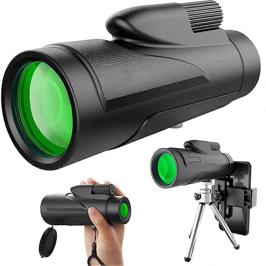 Monocular Telescope 12x50 with Tripod and Smartphone Holder for Hiking Camping Portable Lightweight Optics