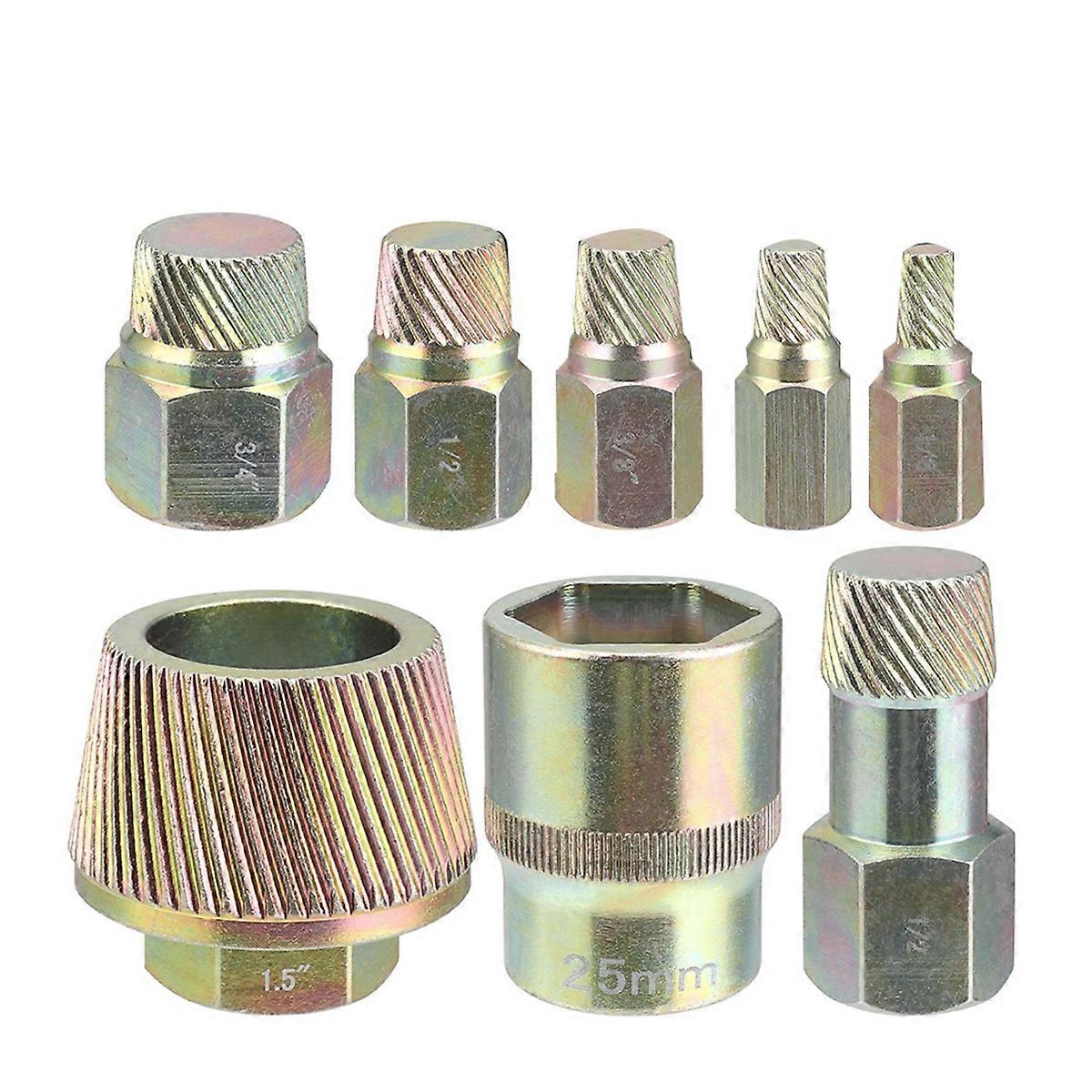 1.5 Inch Tub Drain Extractor, 8PCS Pipe Nipple Extractor, Rusted Drain Tub Bathtub Stopper, Strong Grab Plumbing Tools