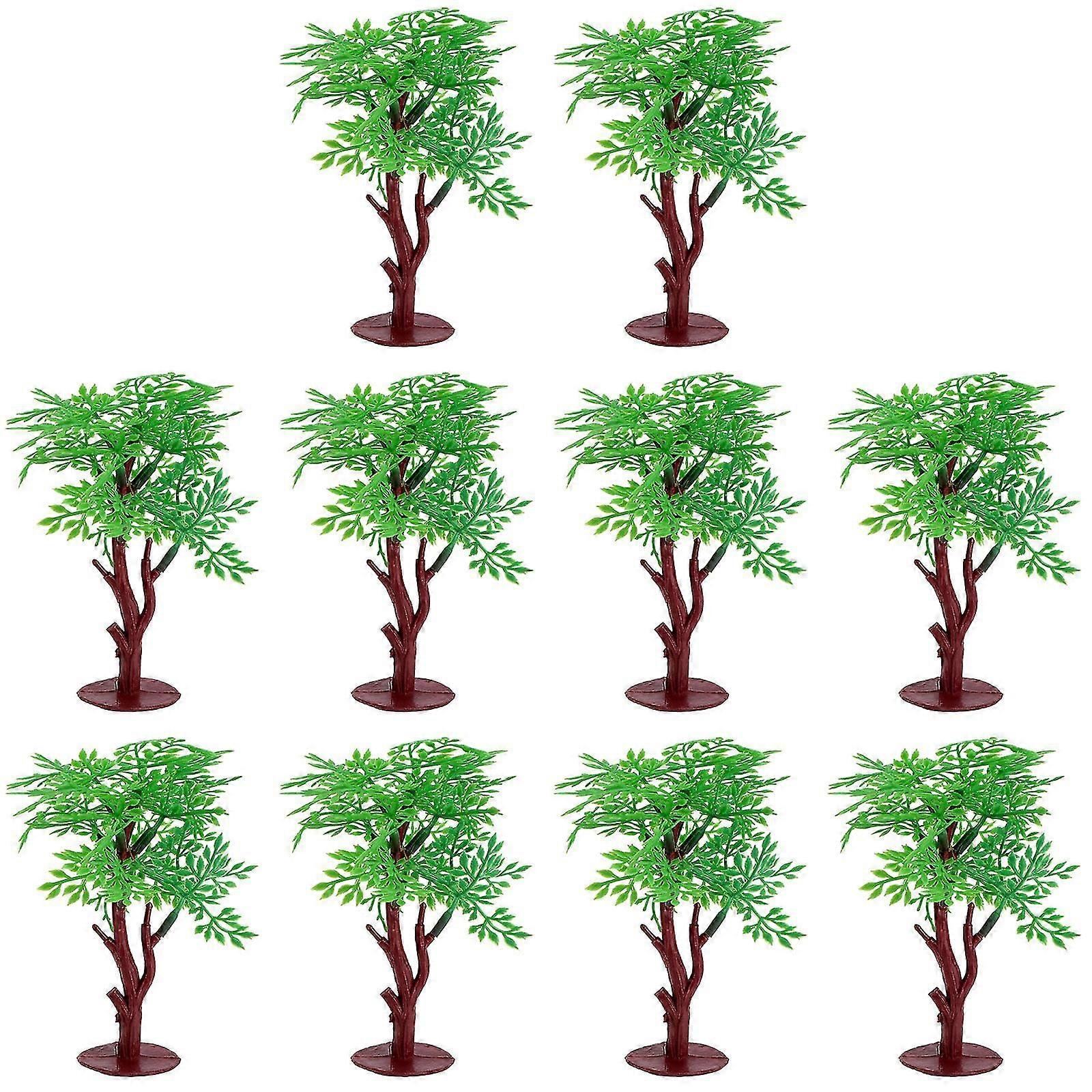 10pcs Trees Landscape Model Artificial Trees Scenery Landscape Green Landscape Model Miniature Tree Layout Scenery Model