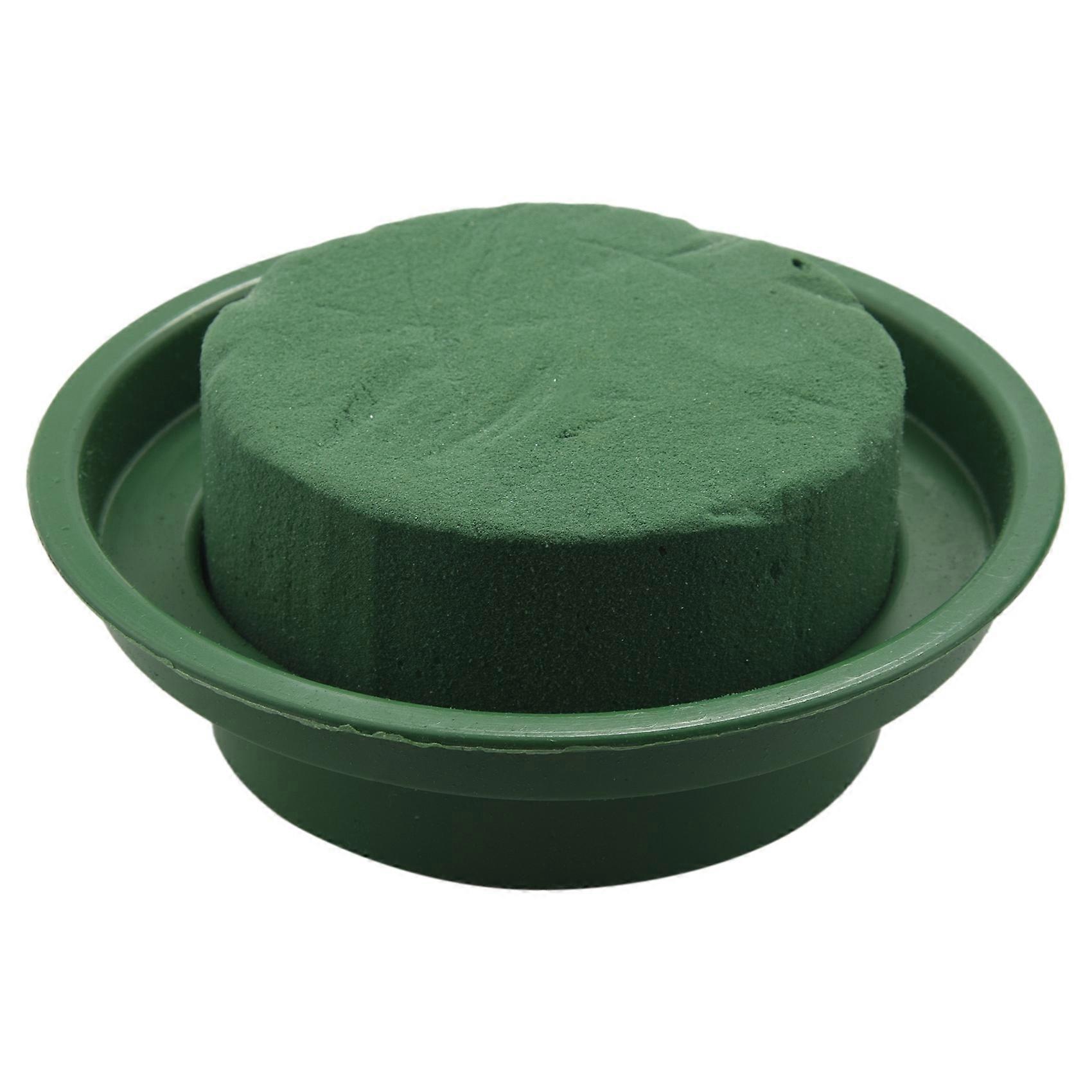 Flower Arrangement Green Round Wet Floral Foam (with Bowl, 12 Pieces)