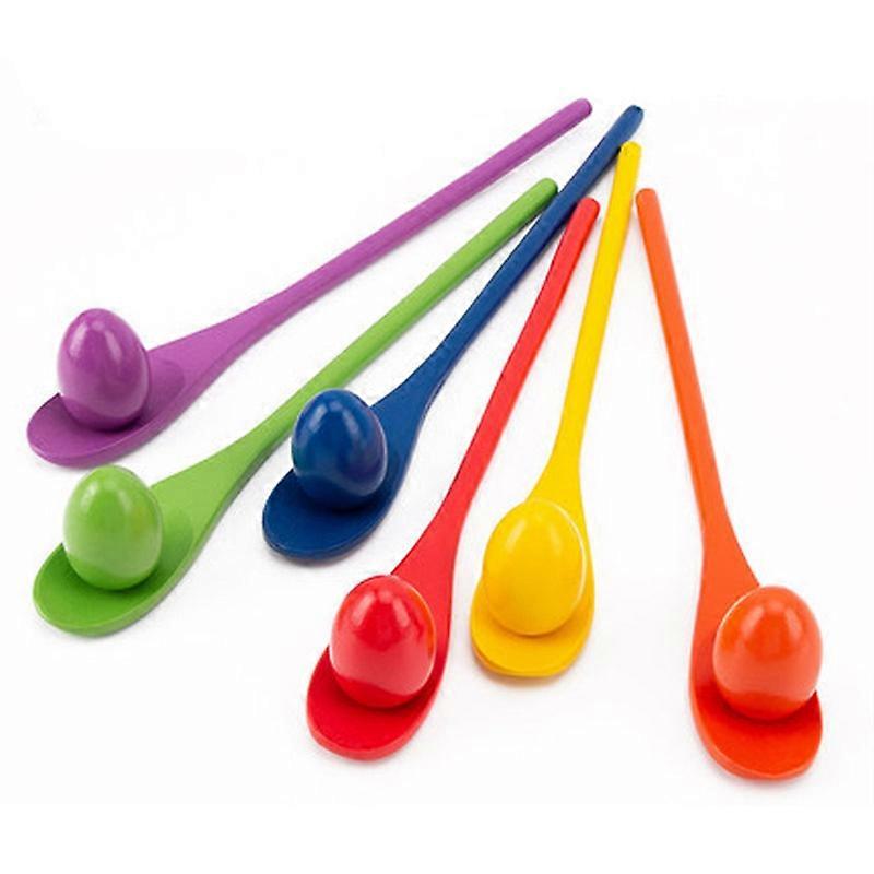 6 Toy Eggs and 6 Toy Spoons Game Children's Sense of Balance Toys