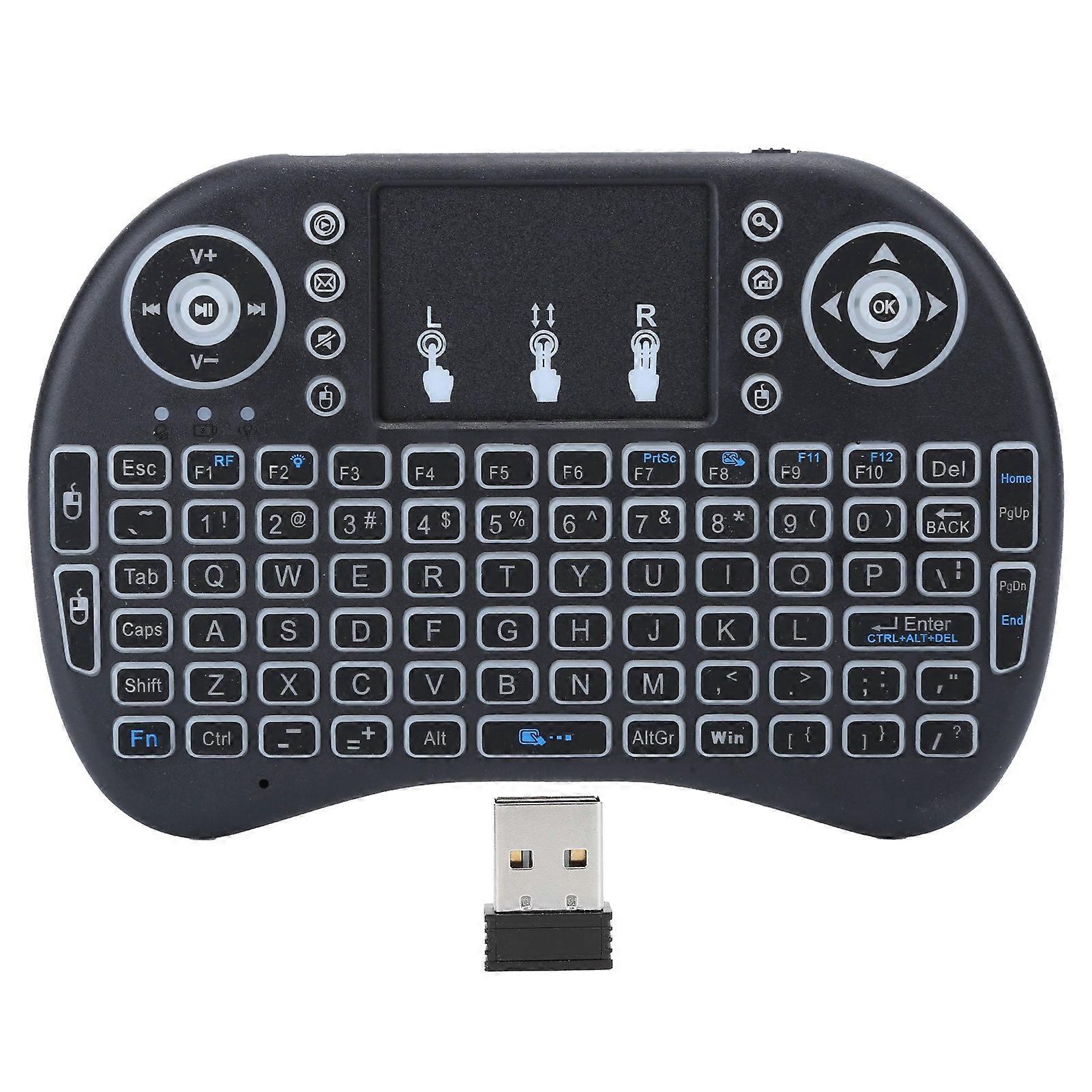 Mini Wireless Keyboard Backlit 2.4GHz 10 Meter Working Distance Smart Touchpad for PC
